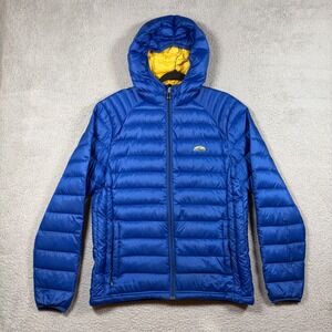 GoLite Men M 800 Fill Goose Down Hooded Puffer Jacket Pertex Microlight Eco Blue